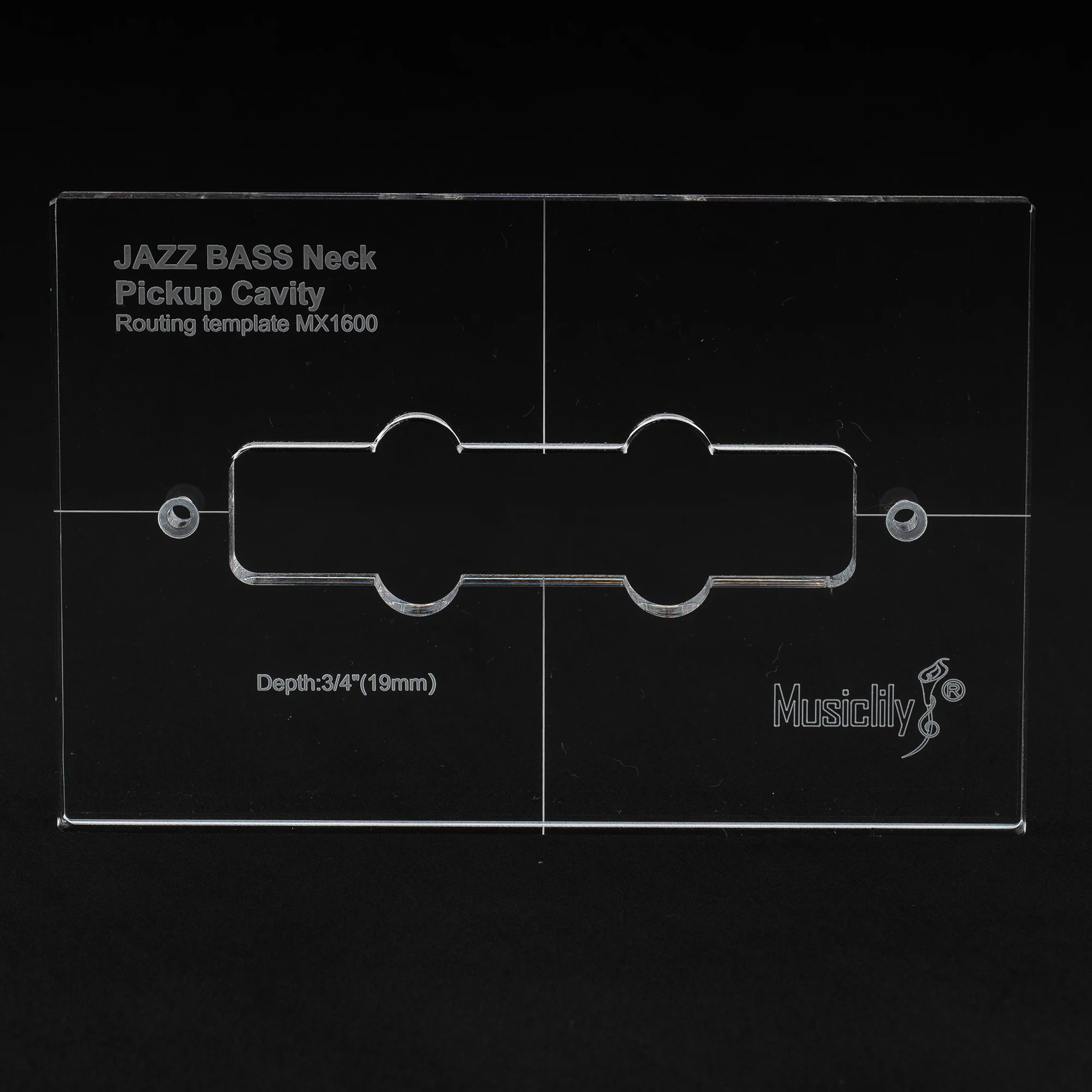 Musiclily Pro CNC Accurate Acrylic Pickup Routing Template for Standard Jazz Bass Pickup