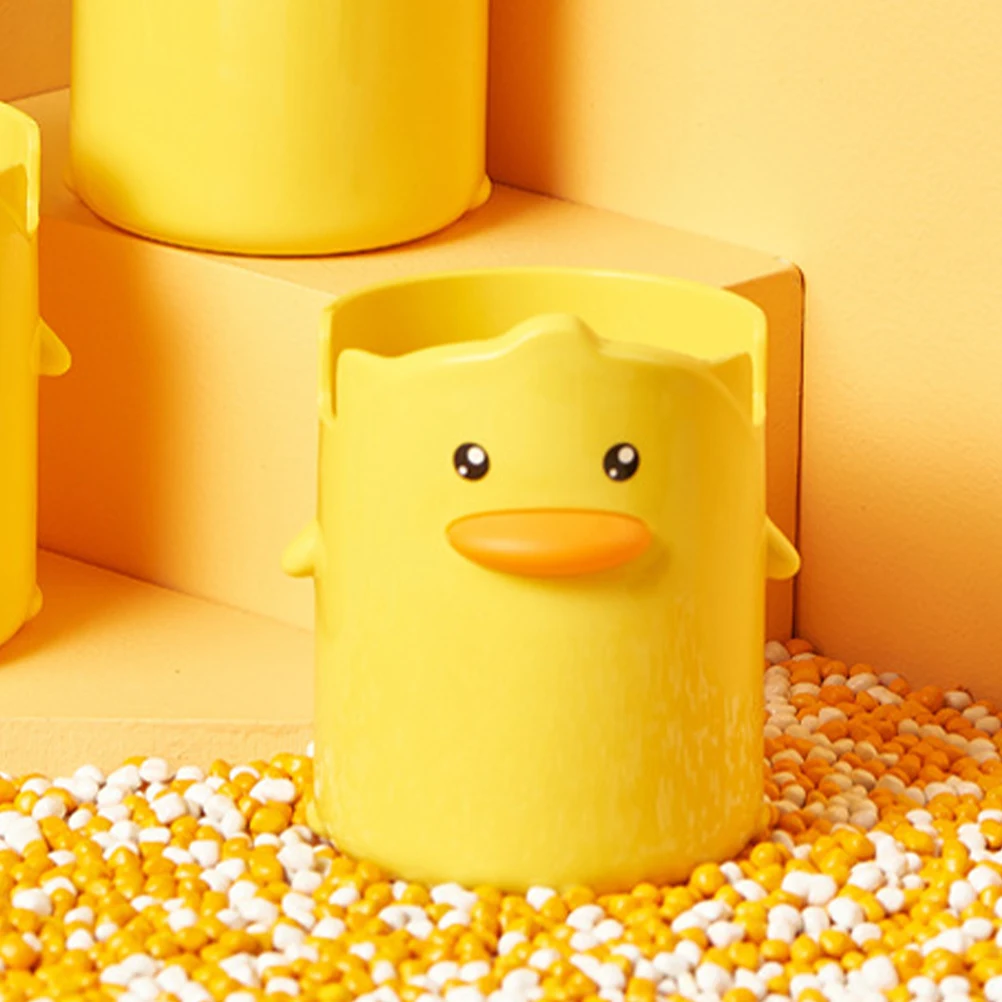 

Cute Cartoon Duck Pen Holder Small Yellow Pencil Organizer for Desk Stationery Container Desk Pen Storage Bucket