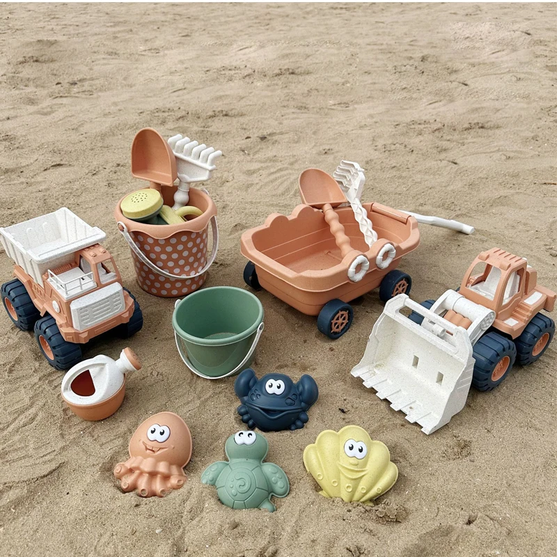 Jouet de plage pour enfants, chariot, Bulldozer, seau de plage, pelle, jeu de bord de mer d'été, jeux d'eau et de sable, véhicule de jeu en plein air