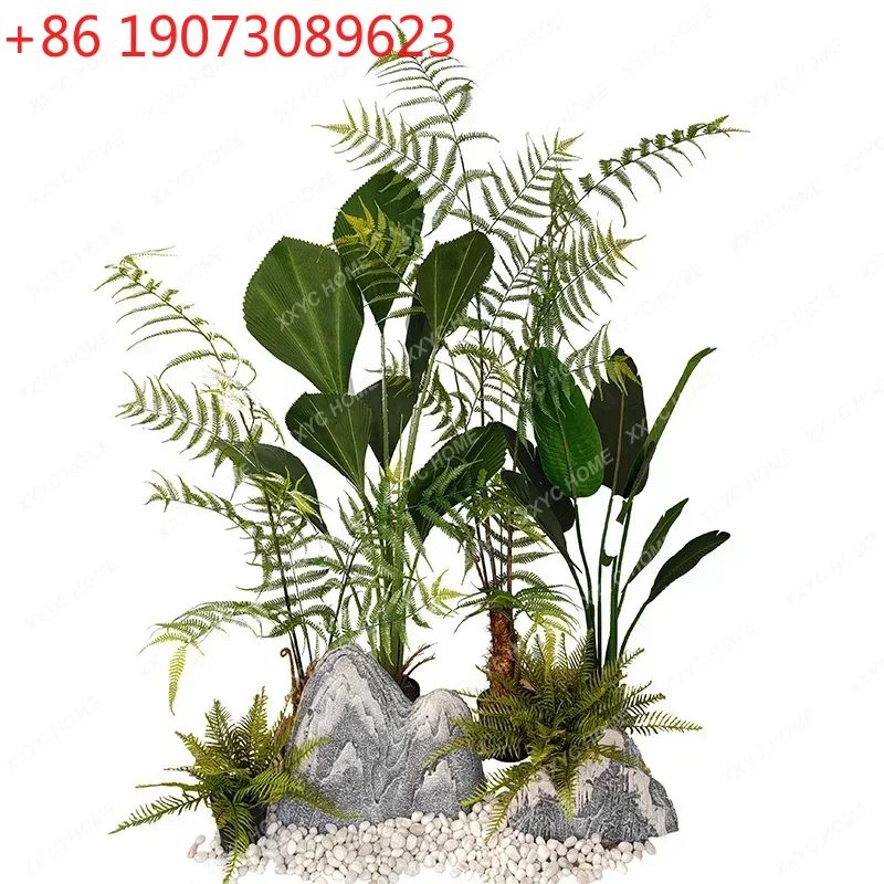 

Искусственное зеленое растение, пейзаж, тропическое украшение из пальмы Areca