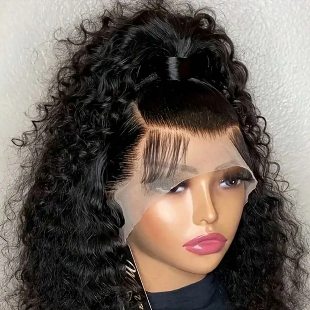 

40 Inch Deep Wave Lace Front Wigs Human Hair 250% Density 13x6 HD Transparent Lace Frontal Wigs Human Hair Brazilian Virgin 13x4 Deep Curly Lace Front Wigs For Women Pre Plcked Glueless Curly Human Hair Wigs With Baby Hair
