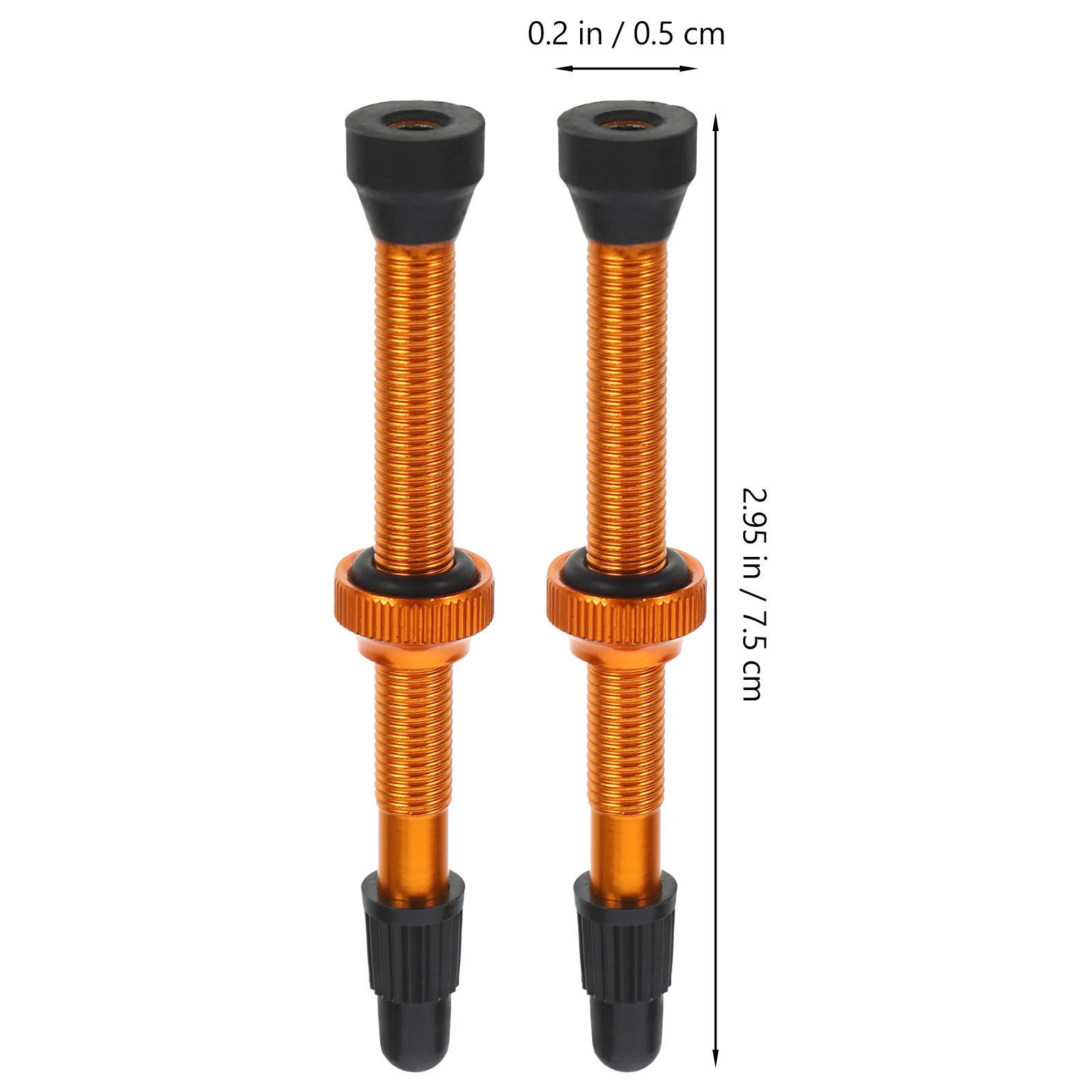 Gas Nozzle Bicycles Valves Stem Tire Tubeless Caps Bike Stems Adapter Alloy 57X4CM French Vacuum Air Orange