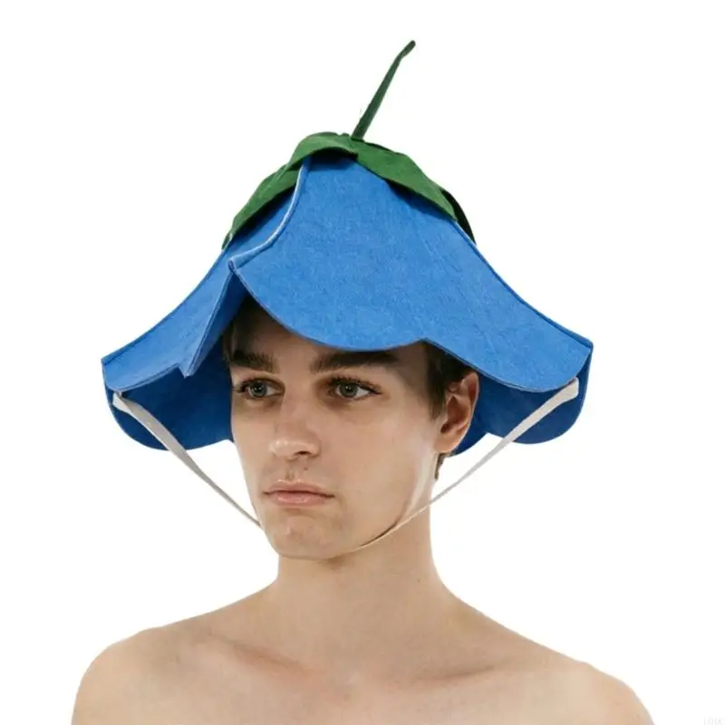 Flower Sun Hat with Wide Petal and Chin Tie Costume Hat for Sunny Walks Y166