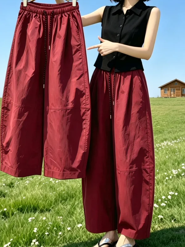 High Waist Wide Leg Casual Pants Women's Summer New Style plus Size Small Figure Balloon Pants Loose Slimming Trousers