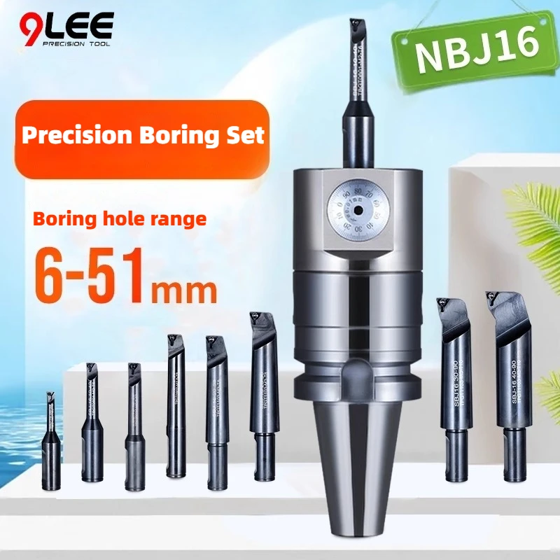 NBJ16 Boring Tools Adjustable Fine Boring Head Set BT30 BT40 BT50 Precision Boring Bar CNC Machining Milling Machine Tool