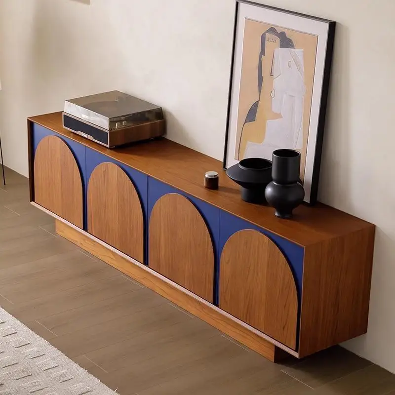 Retro solid wood TV cabinet, living room storage, master bedroom heightened cabinet