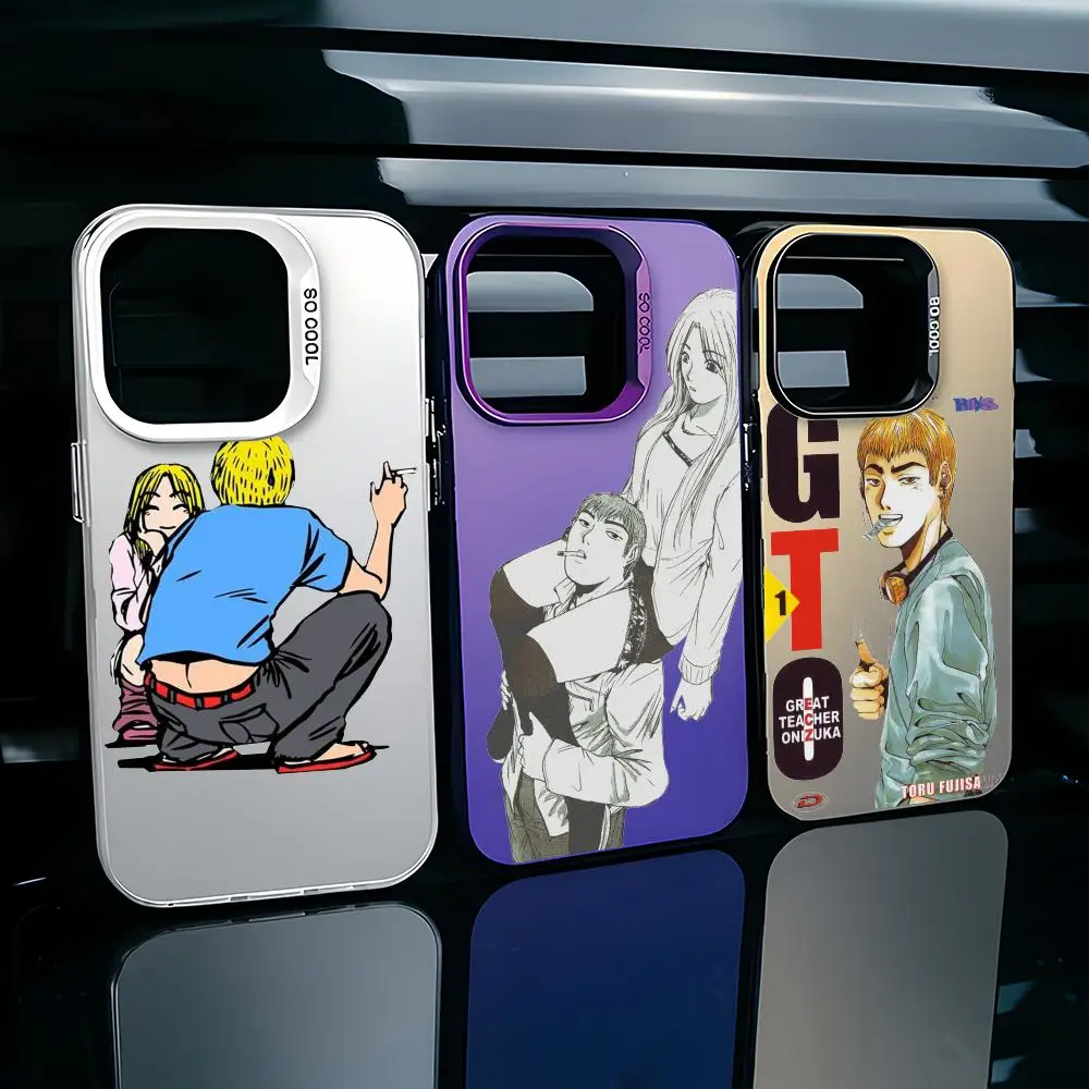 Coque de téléphone G-gto great teacher onizuka pour iPhone 17 16 15 14 13 12 11 Pro Max, colorée, argentée, en TPU, fine et antichoc