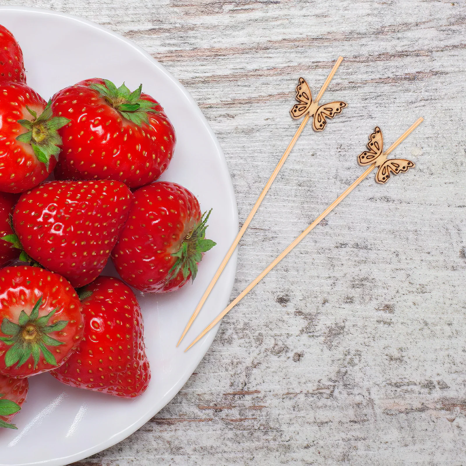 

100Pcs Bamboo Butterfly Food Picks Sturdy Wood Skewers for Wedding Party Fruit Appetizers Cocktails Bamboo Sticks