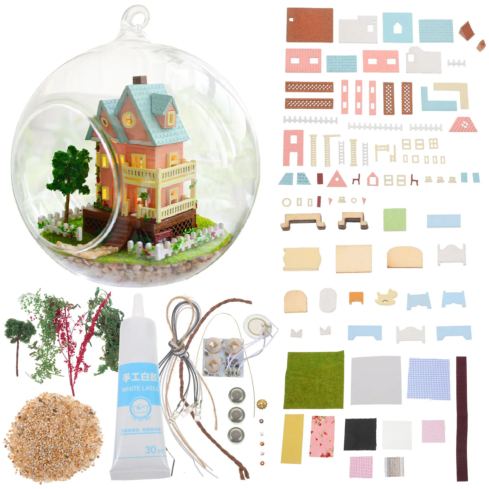 House Kit Miniature Home Craft Set for Kids Adults Creative Building Bonding Activity Valentine