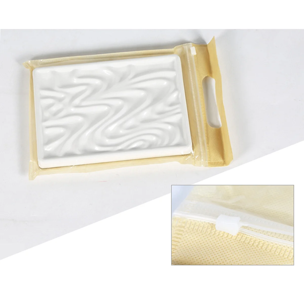 

Imitation Ceramic Ripple Palette Rectangular Watercolor Painting Board Easy Clean Durable Porcelain Effect