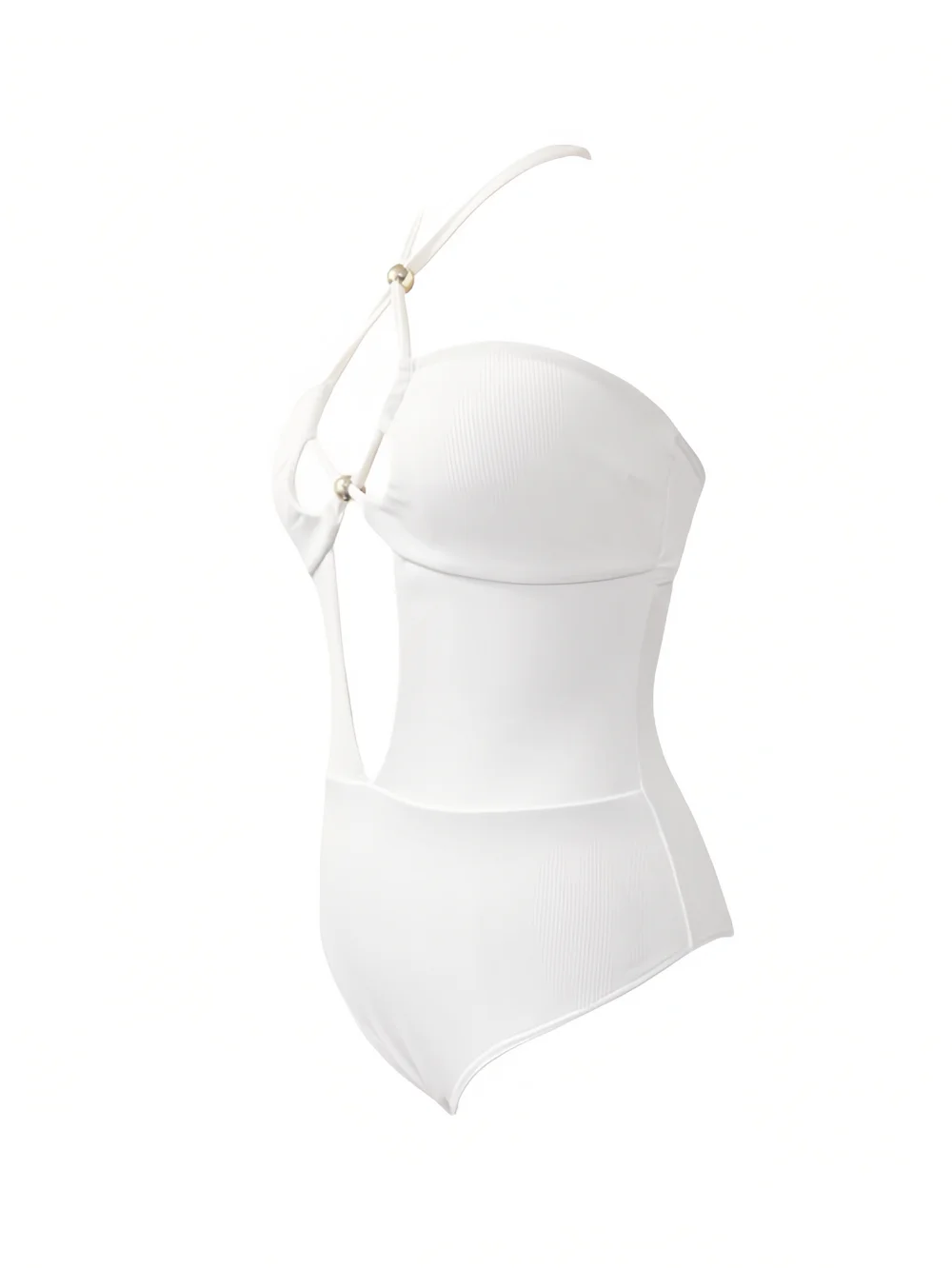 New Trend Simple White Bikini One-Piece Swimsuit High Quality Nylon Fabric Sexy Halter Bikini Beach Swimwear Summer Quick Dry