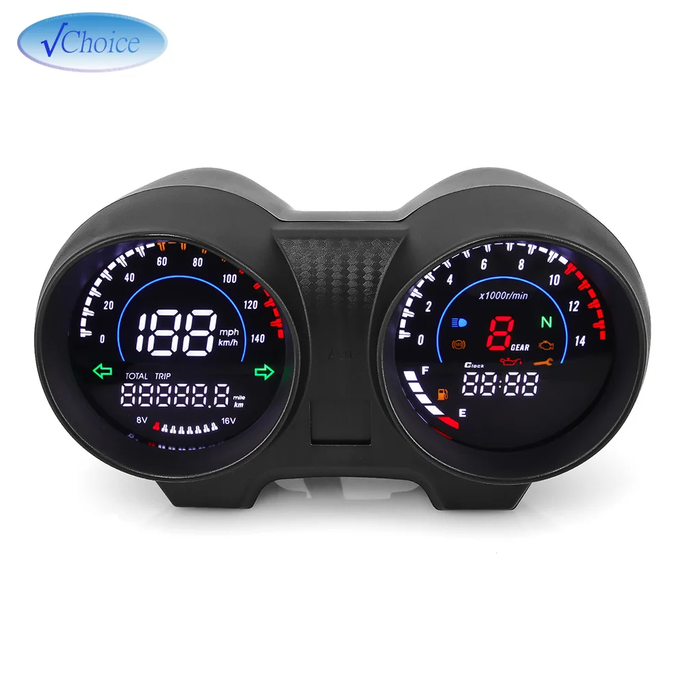 

Для Бразилии TITAN 150 FAN 150 мотоциклетный светодиодный цифровой спидометр приборной панели измеритель оборотов напряжения датчик топлива тахо для TITAN Бразилия