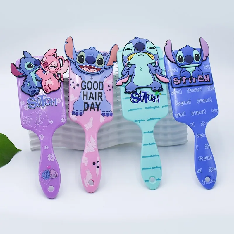 Peine de masaje con cojín de aire de Lilo & Stitch de Disney, producto periférico de peine de pelo de dibujos animados para niños