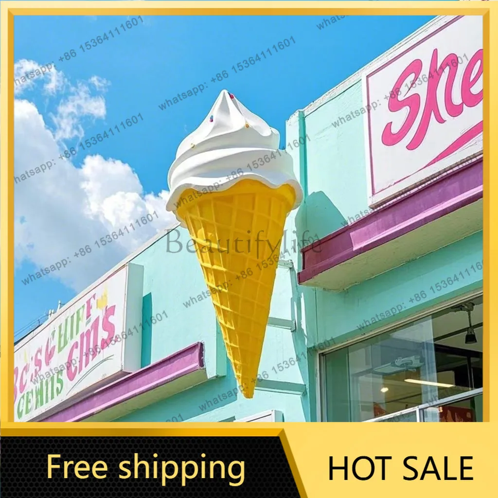 Ice cream sculpture shopping mall dessert shop entrance decoration indoor wall decoration