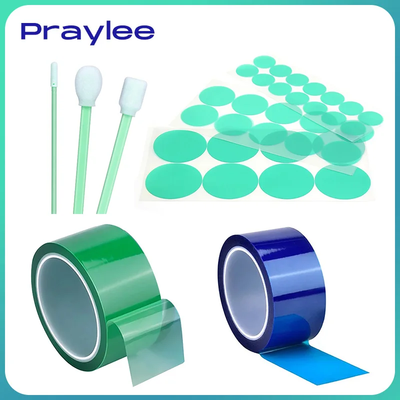 PET Adhesive Tape for Fiber Laser Head Lens Dust-Proof Heat Resistant Insulation Dia38/50/80mm 100pcs Industry Cotton Swab