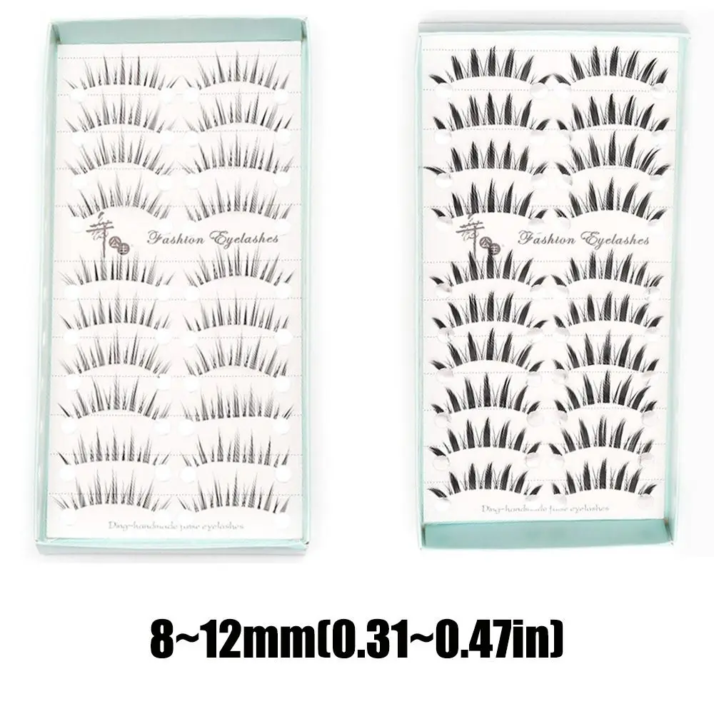 10 Par Nowych Sztucznych Rzęs 3D Naturalnych, Miękkie Rzęsy z Imitacji Norek, Rzęsy Manga, Ręcznie Robione, Wielokrotnego Użytku, Krótkie Rzęsy, Narzędzie do Makijażu Oczu