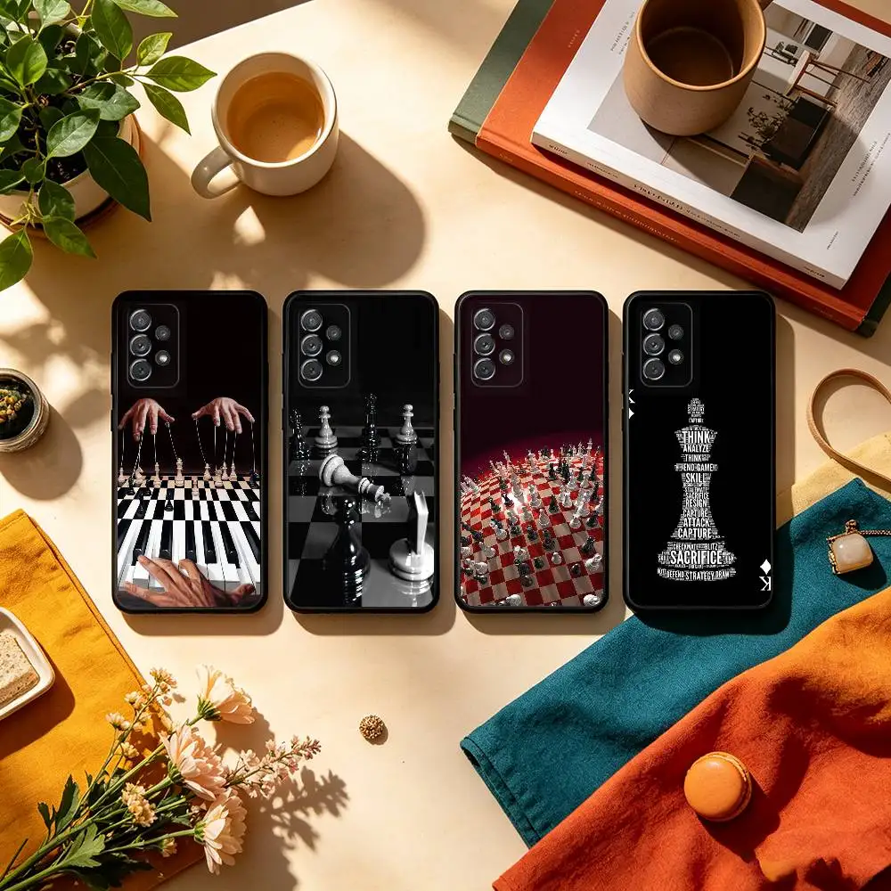 C-Chess  Phone Case For Samsung Galaxy A73,A72,A71,A70,A53,A52,A51,Soft Silicone Black Cover