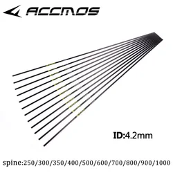 6/12pcs Archery Carbon Arrow Shafts ID 4.2mm 31'' Spine 250 300 350 400 500 600 700 800 900 1000 For DIY Shooting Accessory