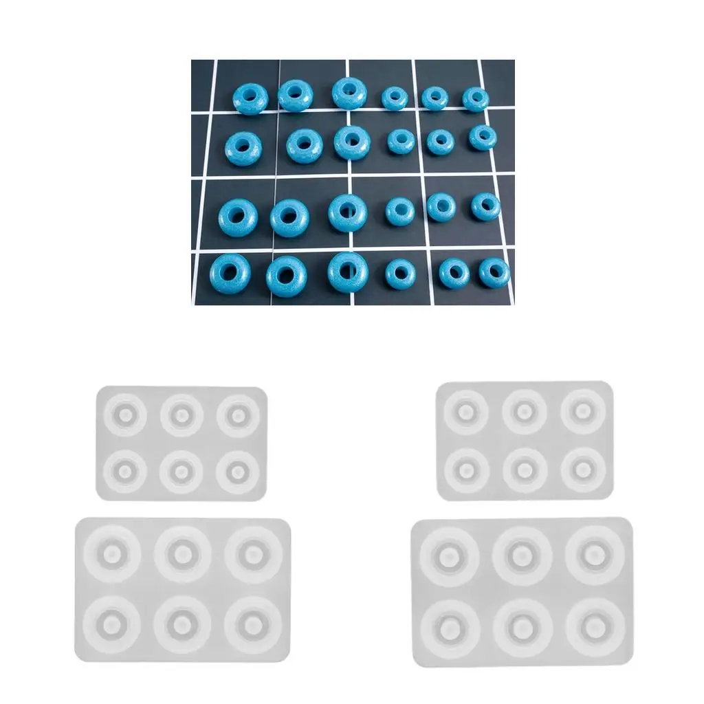 6 قطعة DIY بها بنفسك ثقب كبير الراتنج للأحجار الكريمة كابوشون مجوهرات صب الراتنج كرات مكعب الخرز صنع #5