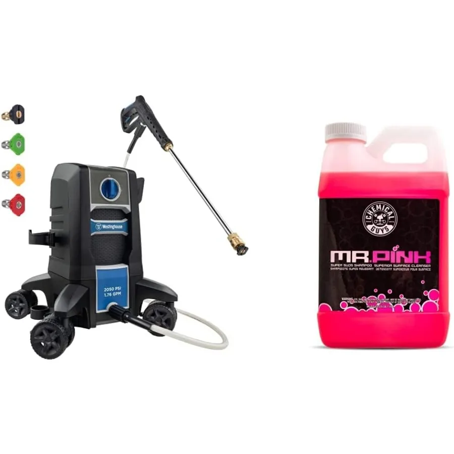 

ePX3050 Electric Pressure Washer and Chemical Guys CWS_402_64 Mr. Pink Foaming Car Wash Soap Works with Foam Canno