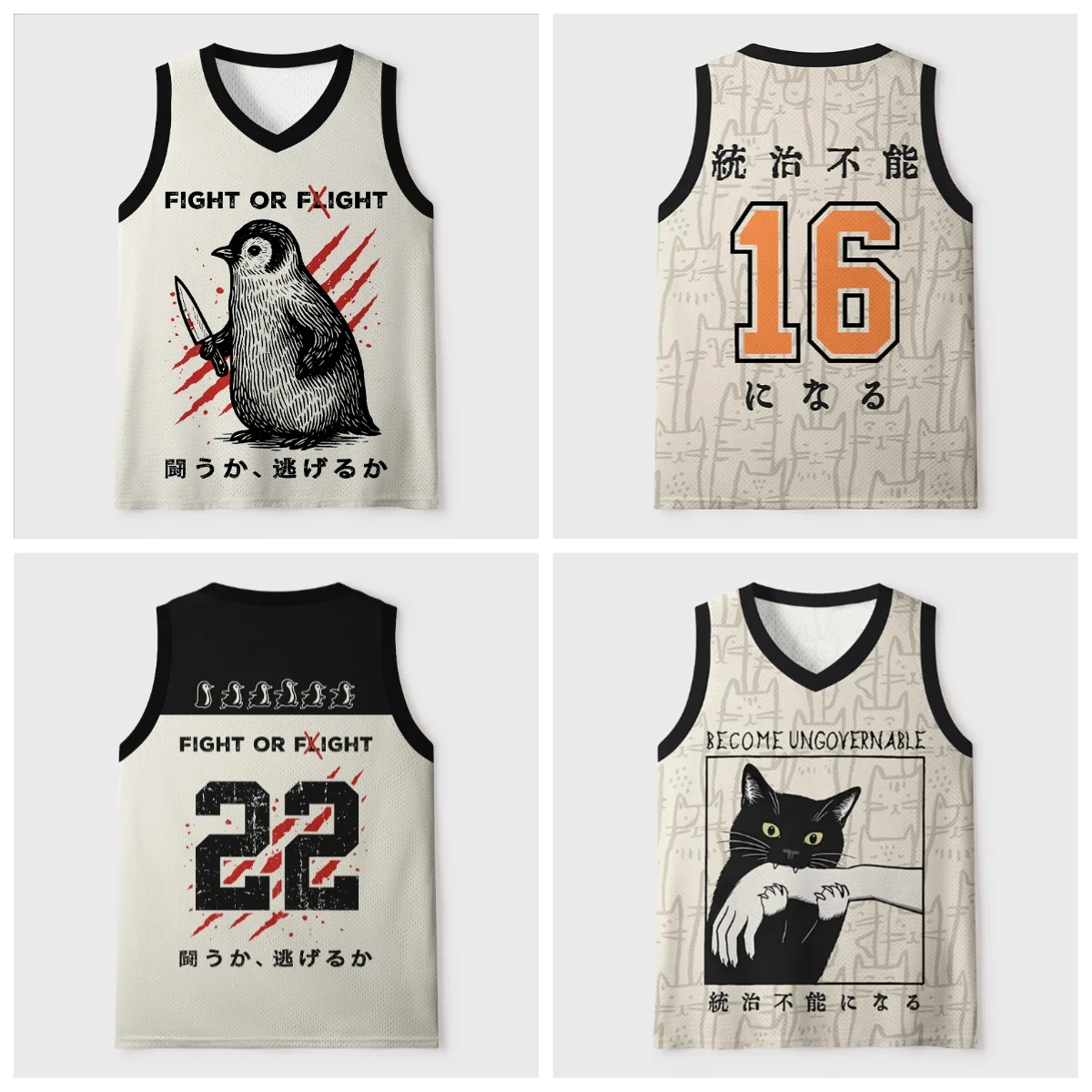 Funny Penguin Printed Basketball Vest for Children and Adults, Fun 
