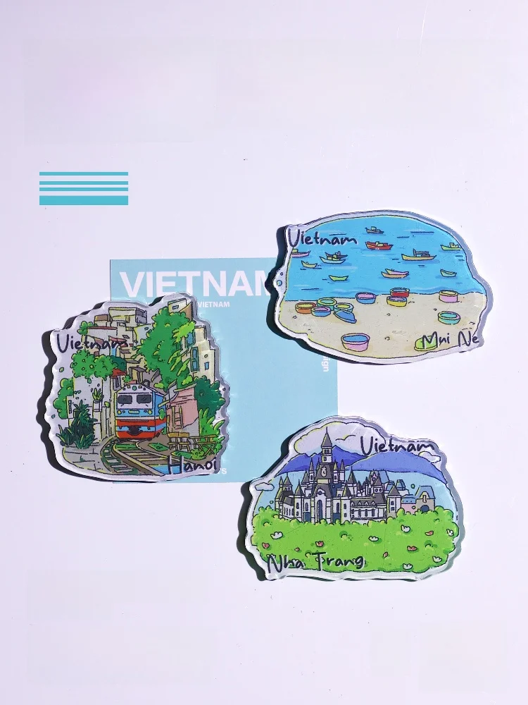 Imã de Acrílico para Geladeira, Souvenir de Viagem da Baía de Halong, Vietnã, Presente Cultural Criativo, Adesivo para Gelade...