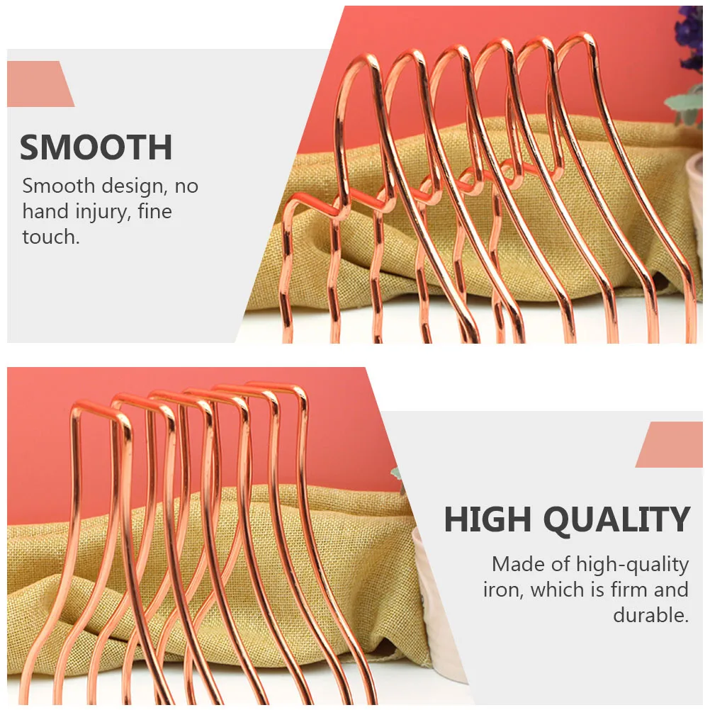 

2Pcs Iron Thumb Bookends Lovely Flower Vase Shape Book Fixators Stylish Bookshelf Accessories Rose Gold