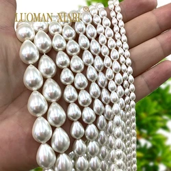 4 6 8 10mm Water Drop White Shell Mother Pearl Natural Loose Spacer Beads for Jewelry Making Diy Bracelet Charms Accessories