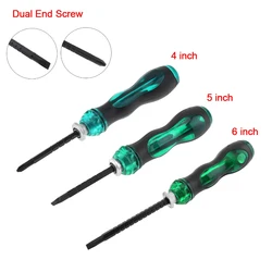4 /5 /6 Inch Telescopic Ratchet Magnetic Screwdriver Dual End Screw Driver Slotted Cross Magnetic Screwdriver for Repairing