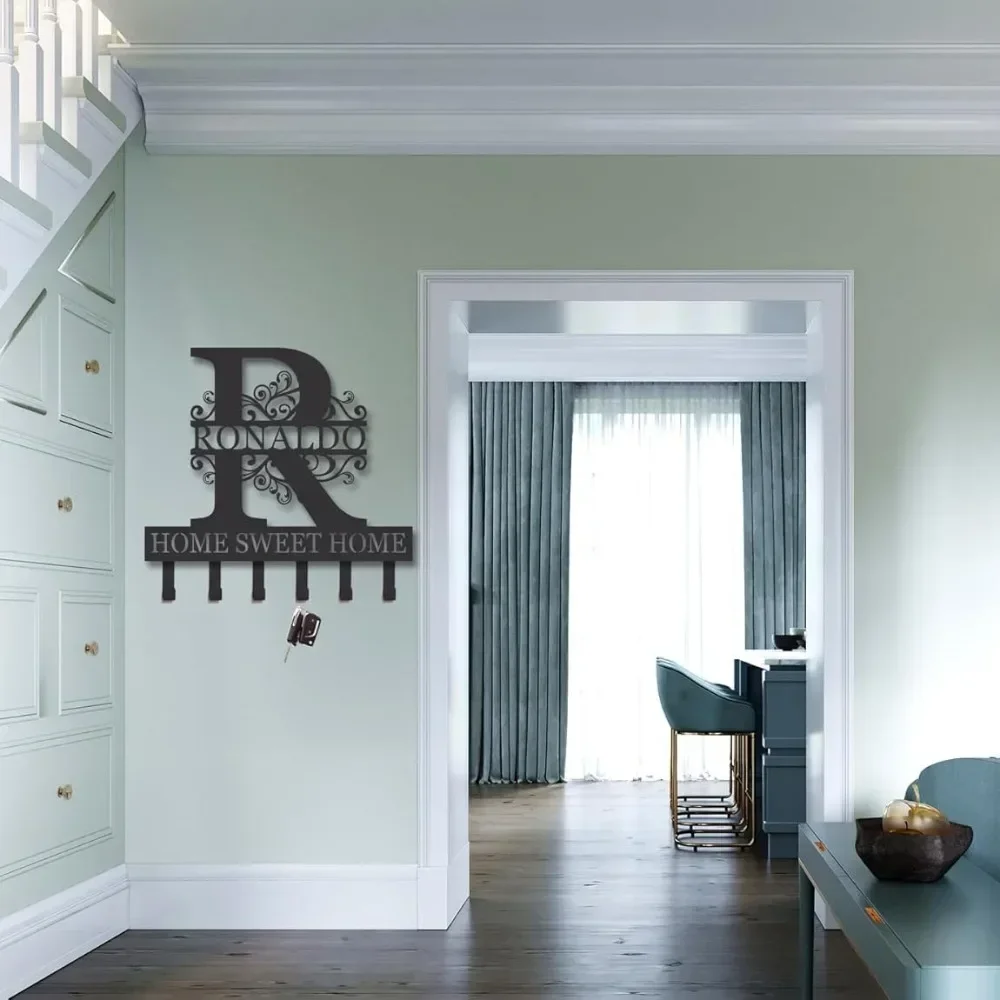 Transform Your Entryway with a Personalized Wall - Hung Key System and Coat Stand Pegs Custom Name Rack