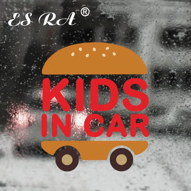 

Kids in Car Cartoon Burger Reflective Car Stickers Body Glass Tailgate Warning Decals