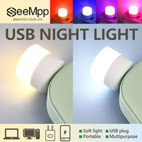 1/5Pcs USB Night Light Warm White Eye Protection Book Reading Light USB Plug Computer Mobile Power Charging Mini LED Night Lamp