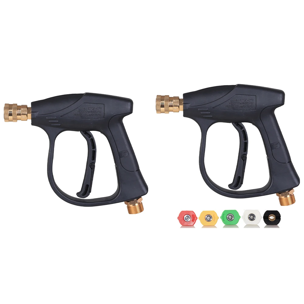 High Pressure Water Gun with 5 Nozzle Tips 14mm M22 Socket Car Washer 1/4 Quick Release Car Washing Garden Cleaning Tools