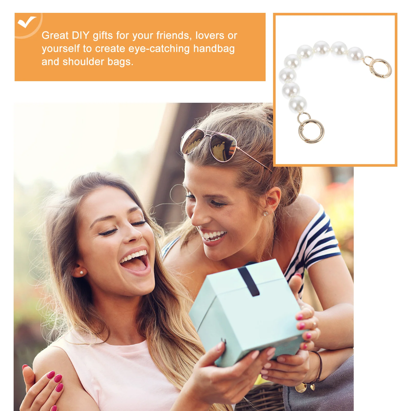 حقيبة يد سلسلة استبدال حزام اللؤلؤ الزخرفية التبعي DIY حقيبة الملحقات المشبك تصميم مريح دائم المألوف #4