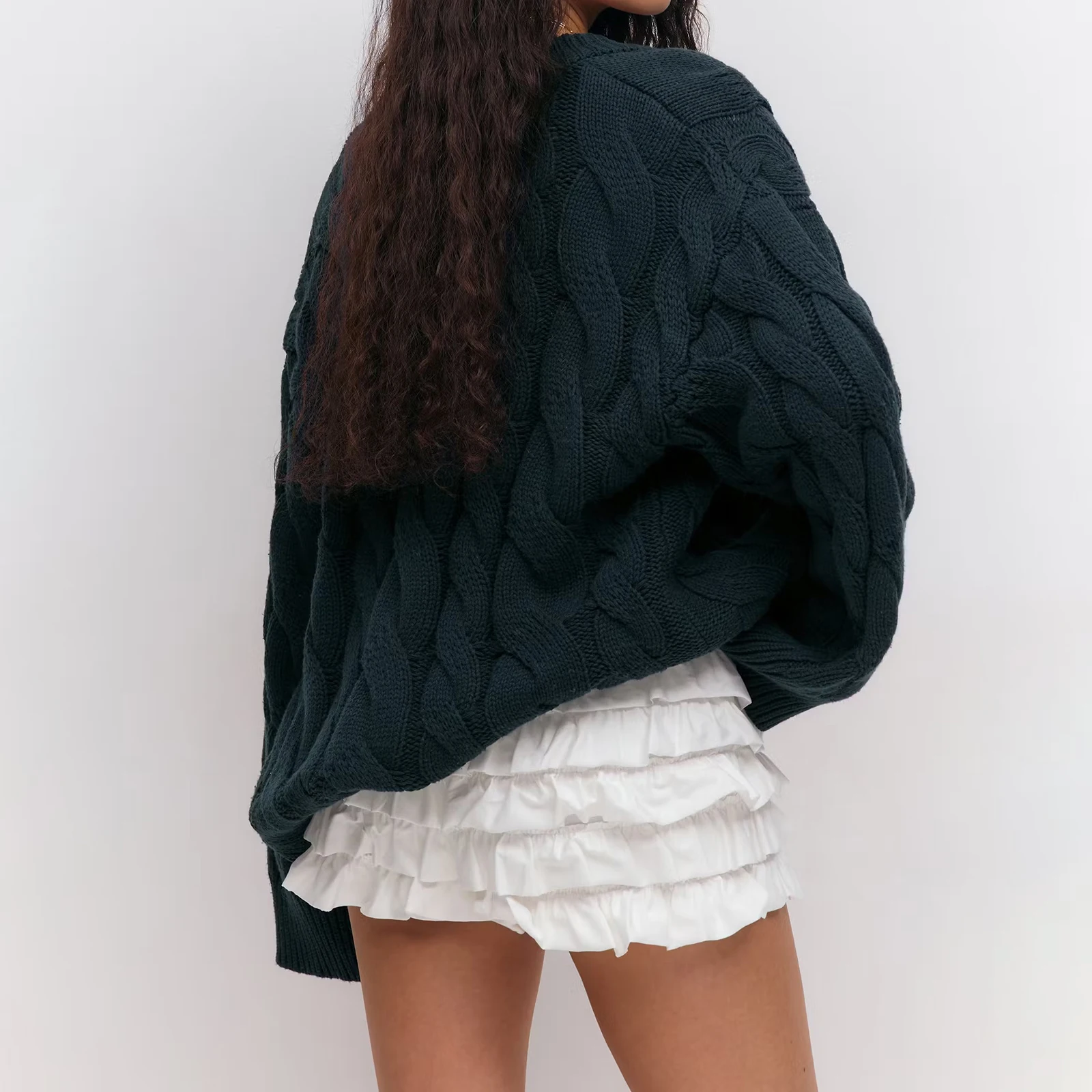 Nieuwe Mode Vrouwen Gebreid Vest Lange Mouw Knoopsluiting Effen Herfst Casual Jas Trui Hot Koop