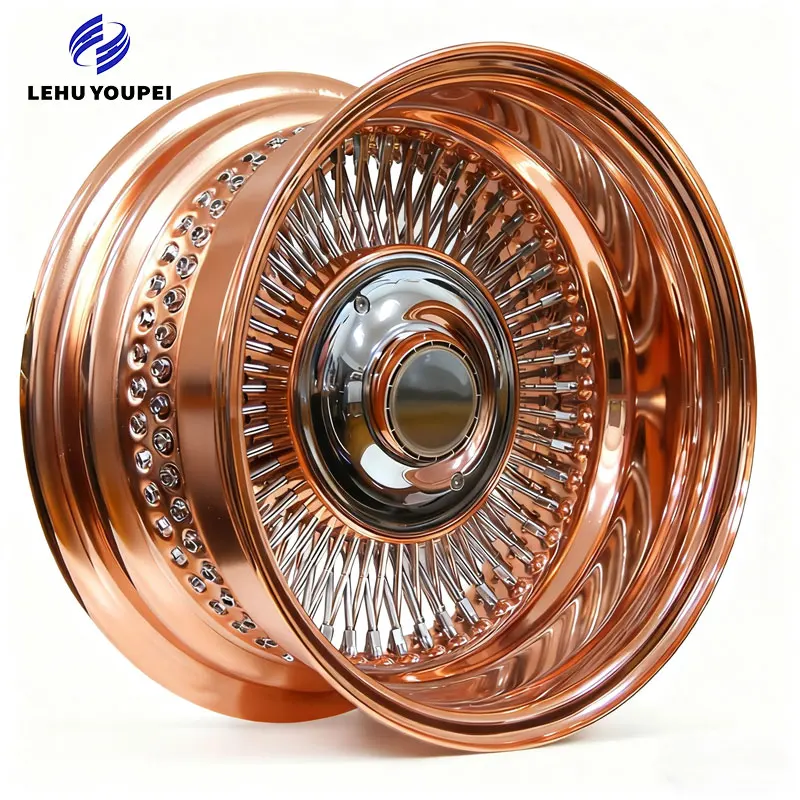 

Customized Wire Wheels 18 19 20 21 22 Inch 5x112/120/108/127/100 Rose Gold Chrome Wire Spoke Wheels Rims