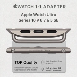 Original 1:1 Apple Watch Series 10 Ultra Adapter For Apple Watch Strap 49mm 46mm 42mm Stainless Steel Connector