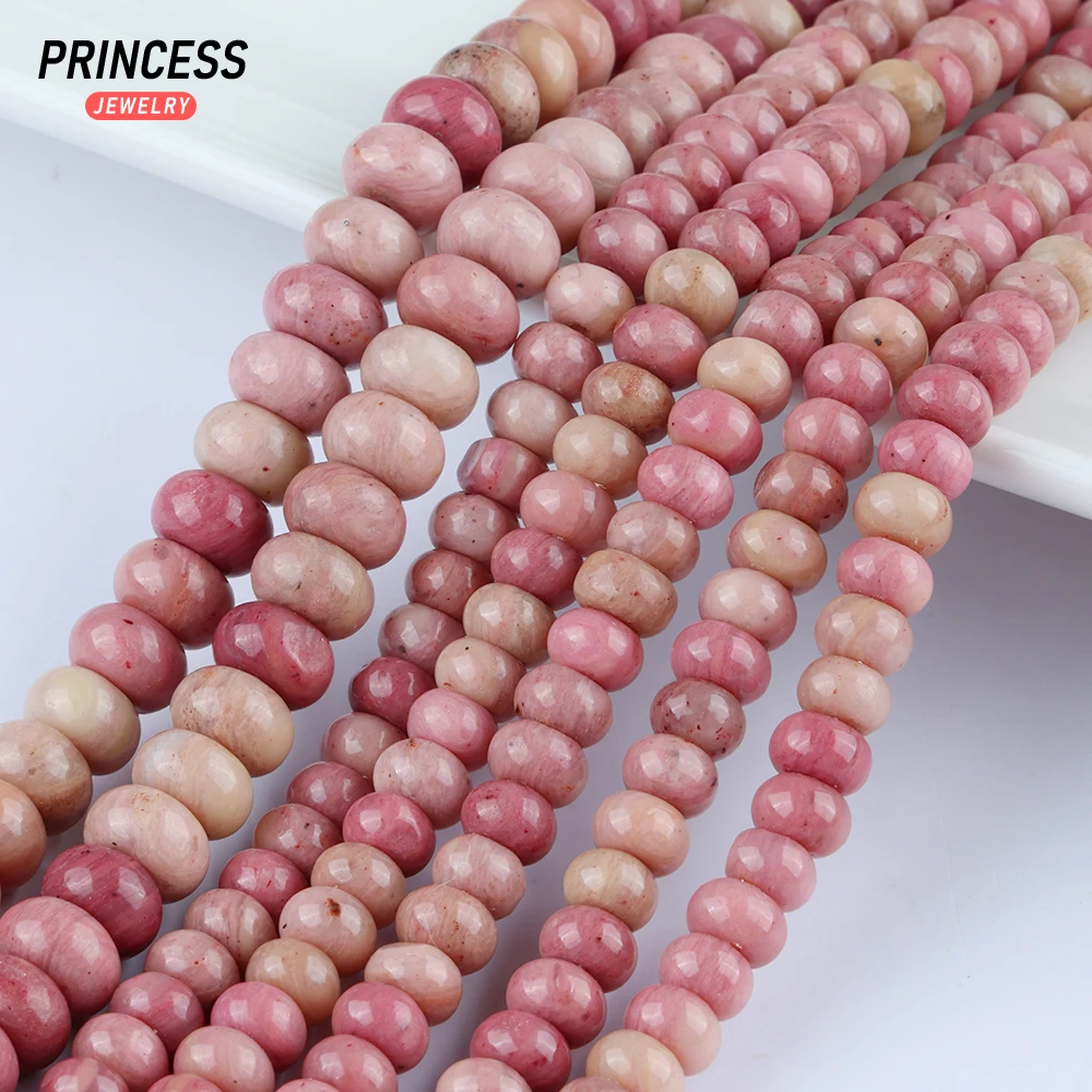 A ++ Natuurlijke Rode Rhodoniet 5*8Mm Rondelle Kralen Voor Sieraden Maken Armbanden Ketting Handwerk Diy Accessoires Groothandel