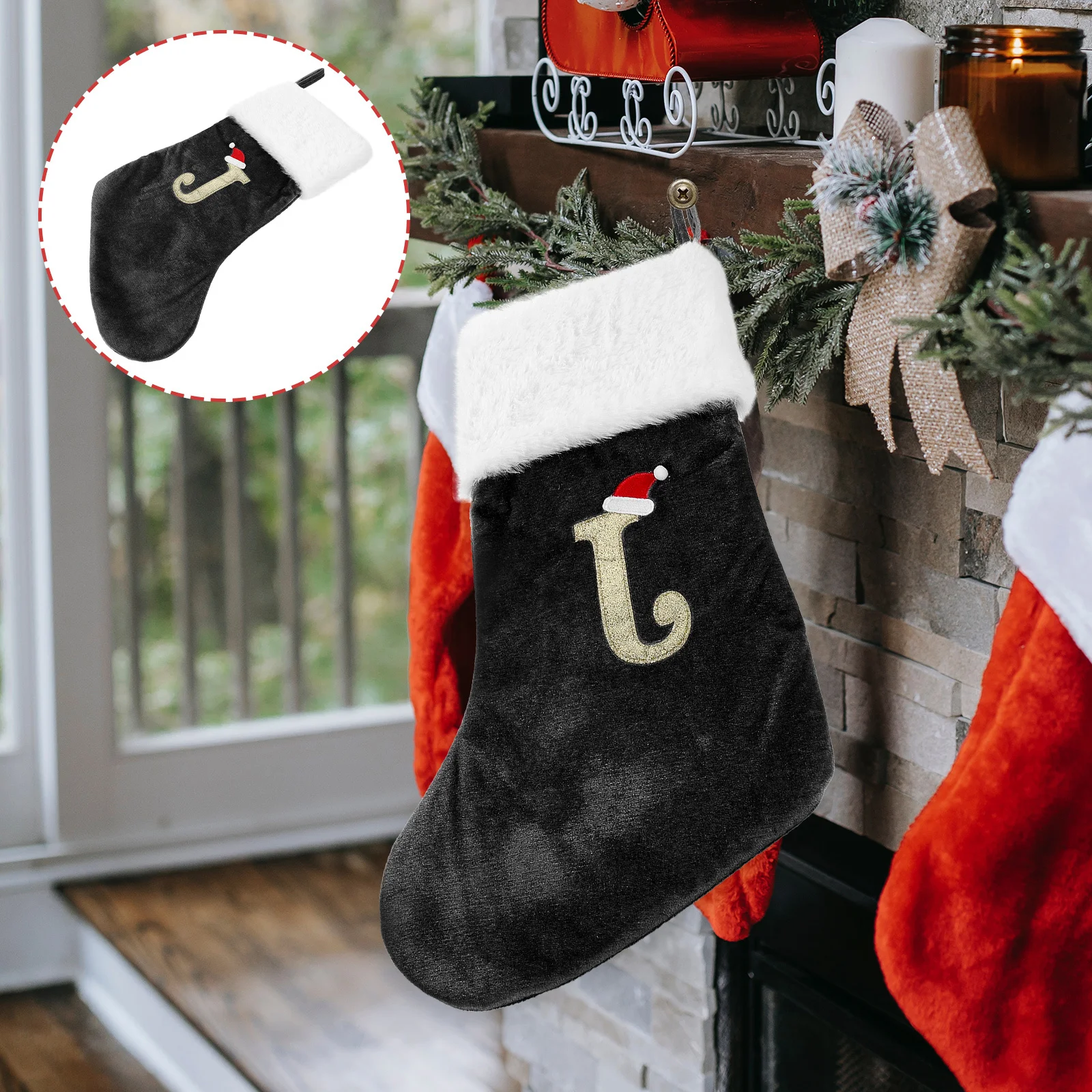 

Christmas Stocking Decor Xmas Tree Hanging Sock Adorable Cartoon Design Sturdy Reusable Holiday Decorations