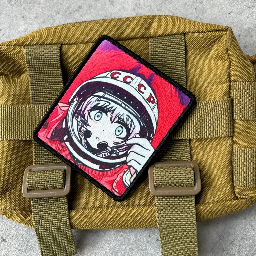 Астронавт аниме девушка тактическая нашивка на липучке нарукавная повязка военная армия боевой значок наклейки на рюкзак