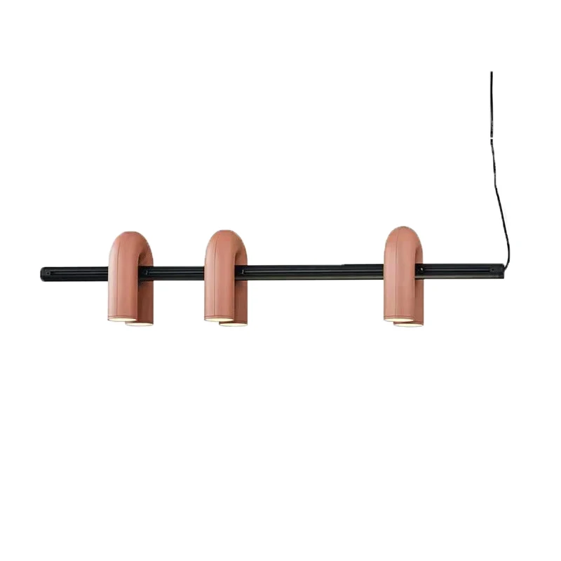Art Deco U Tube Chandelier Orange Blue Gray Black Metal For Dining Room Kitchen Bar Shop Pendant Lamp Cord Adjustable