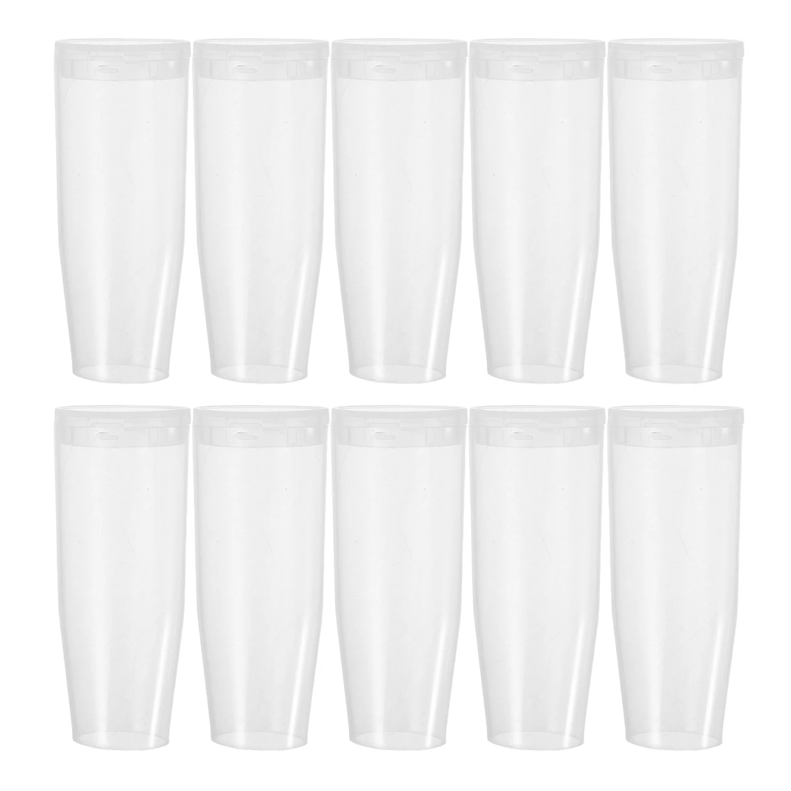 10 قطع من فرشاة المكياج، غطاء حماية شفاف مقاوم للغبار لفرش ظلال العيون، أكمام تخزين للسفر