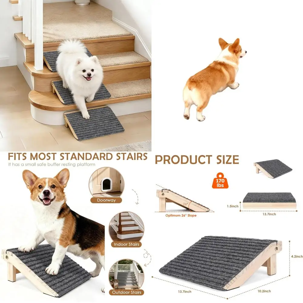 

Portable Folding Dog Ramp with Anti-Slip Carpet for Small Dogs, Ideal for Indoor and Outdoor Use, Senior and Arthritis Dogs Frie