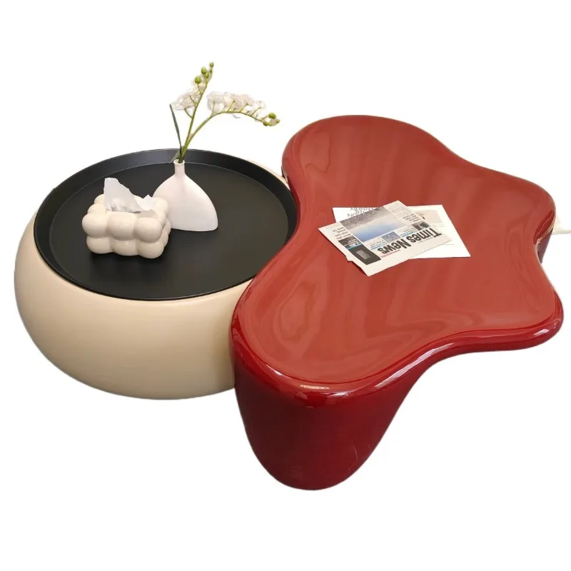 

Italian irregular red butterfly coffee table living room ins creative light luxury petal sofa coffee table