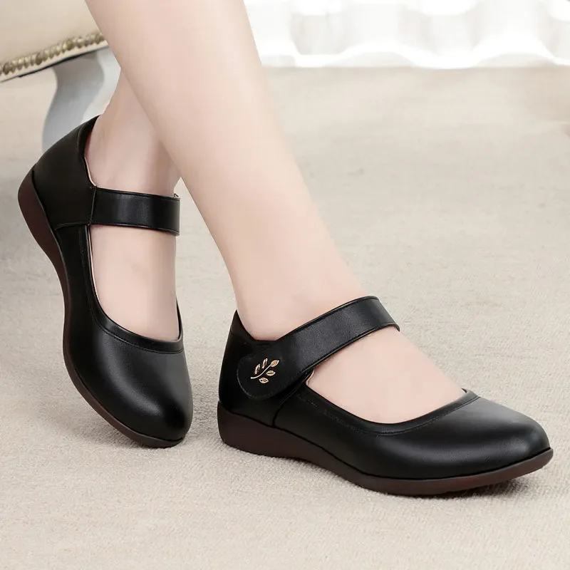 Women Cute Round Toe High Quality Light Weight Spring Summer Shoes for Student School Lady Casual Street & Office Heels A08