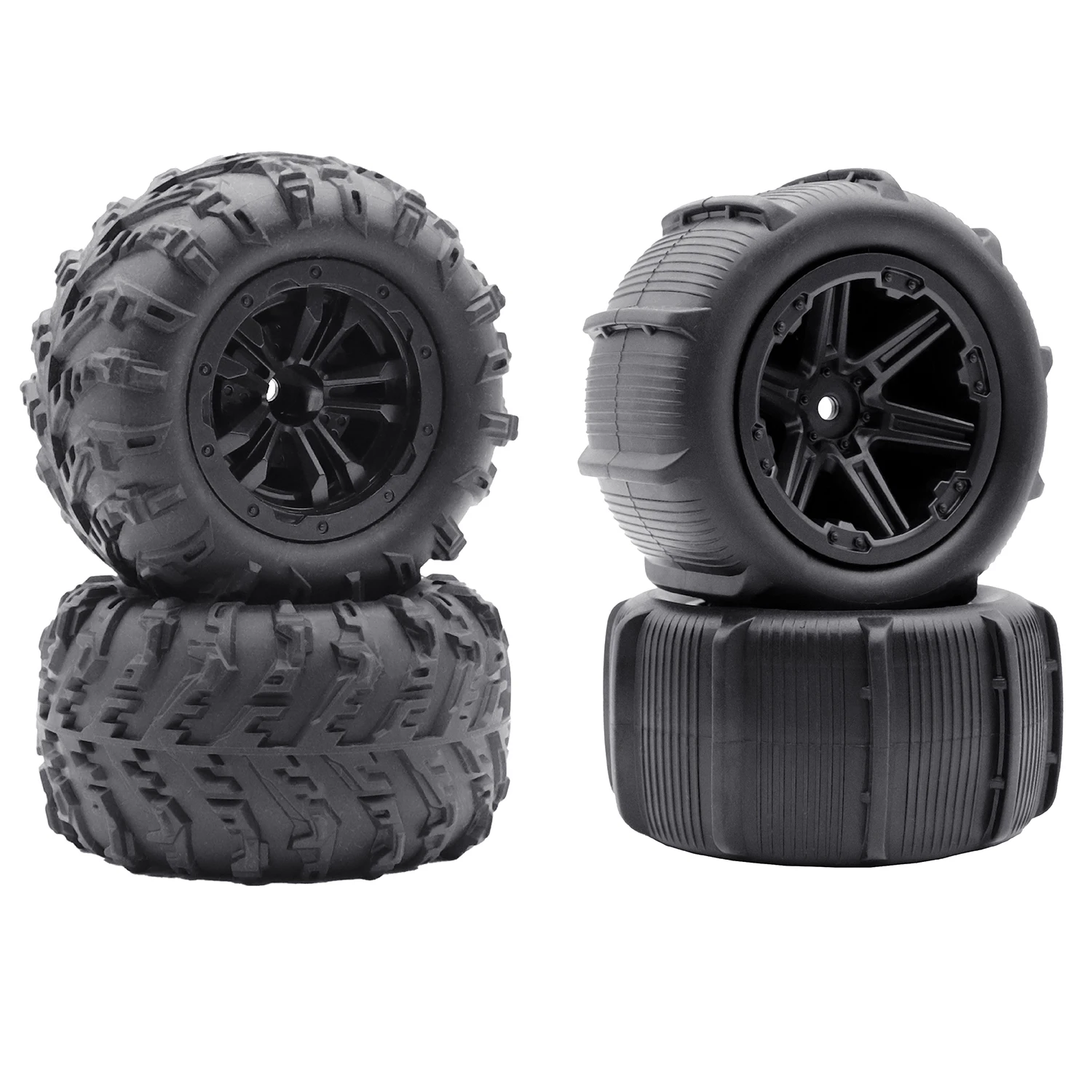 MJX 14210 85mm/81mm 12mm Hex Rubber Tires Wheels For SCY 16101 16102 16103 Pro Hyper Go 16210 1/14 1/16 RC Monster Truck Upgrade