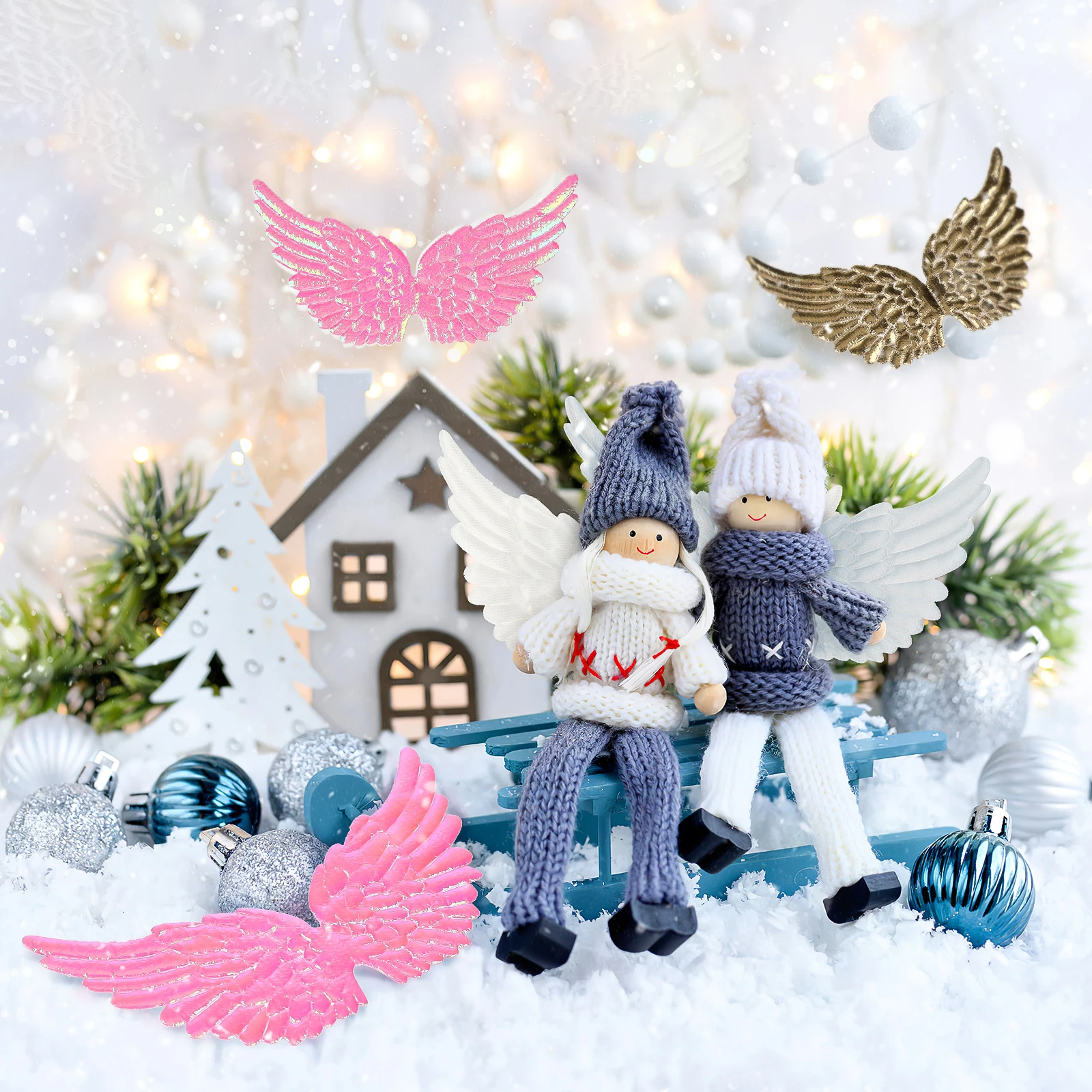 

36 Pcs Angel Wings Accessories Fabric Craft Crafts Baby Mini Ornaments Cloth Costume Decorative