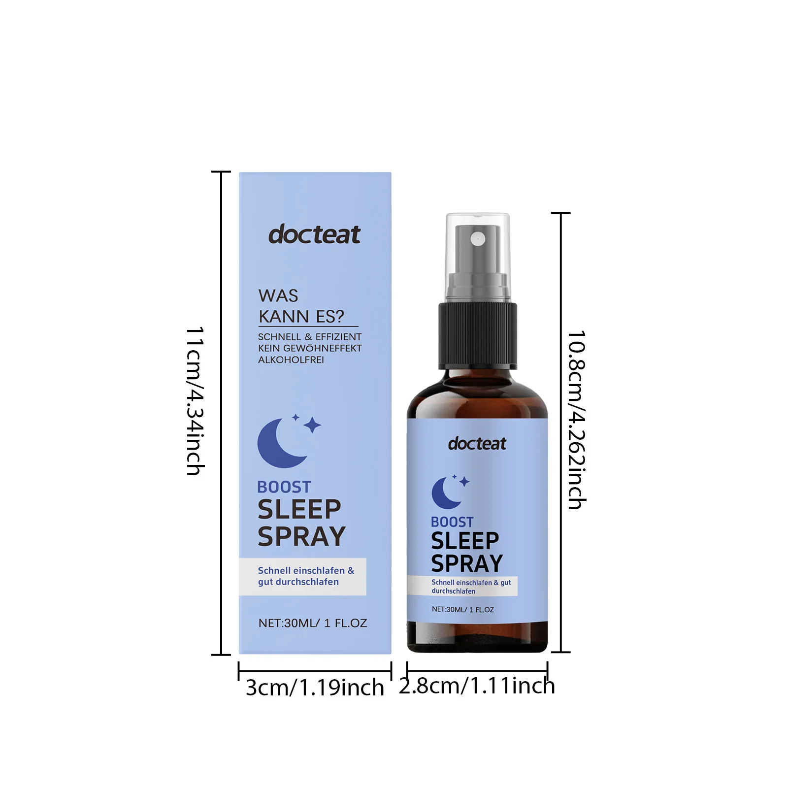 DOCTEAT Melatonin Spray Stimulate Metabolism Reduce Dark Circles Brighten Skin Tone Improve Sleep Quality Boost Immunity Spray
