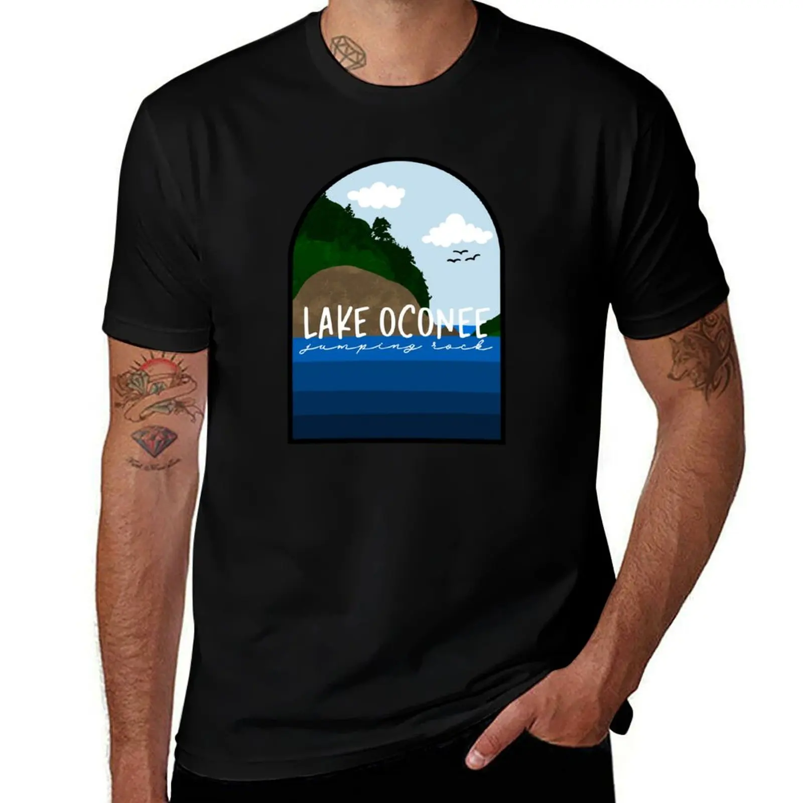 

slim shirts t Rock t percent man 100 Lake shirt T-Shirt for Oconee for cotton fit Jumping cotton T-Shirt The shirt t man man