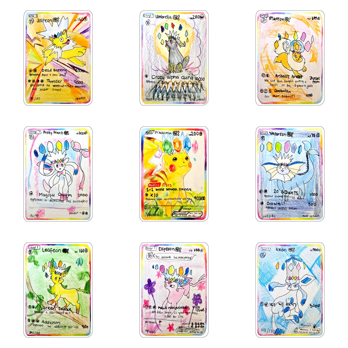 

Pokemon Vaporeon Umbreon Espeon Qikachu Leafeon DIY Acrylic Card Keychain Pendant Anime Classics Game Collection Card Toy Gift